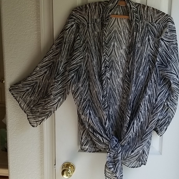 NWOT JM COLLECTION WOMAN TIE FRONT BLOUSE SZ 2X - Picture 5 of 8